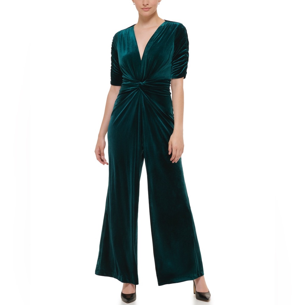 Vince Camuto Green Velvet Jumpsuit